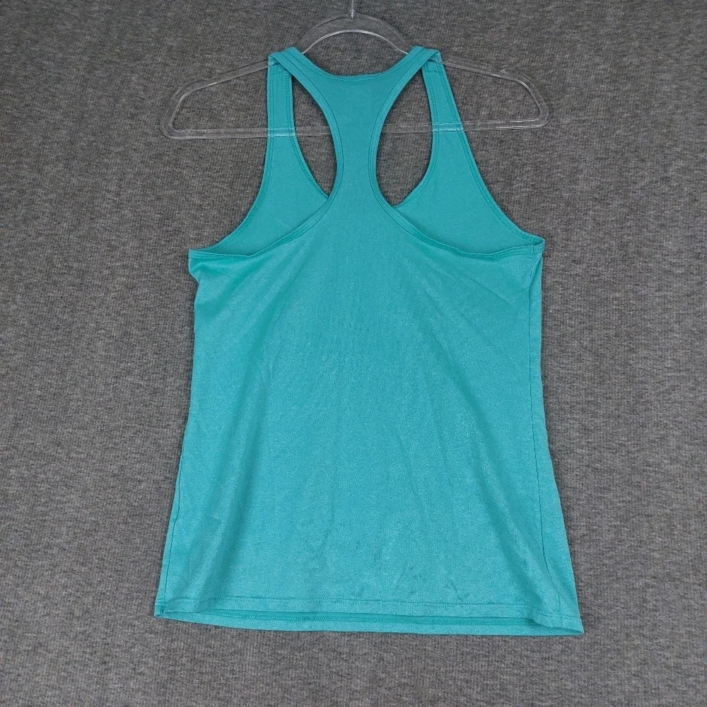 NIKE THE NIKE TEE WOMENS TEAL BLUE ATHLETIC CUT RACERBACK TANK TOP SIZE SMALL
